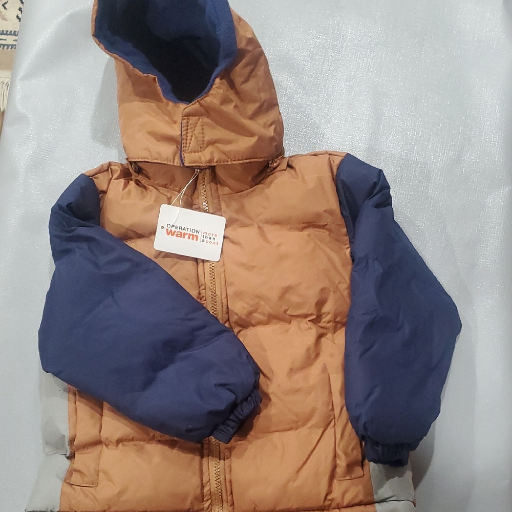 Operation Warm Brown and Blue Puffer Jacket Insulated